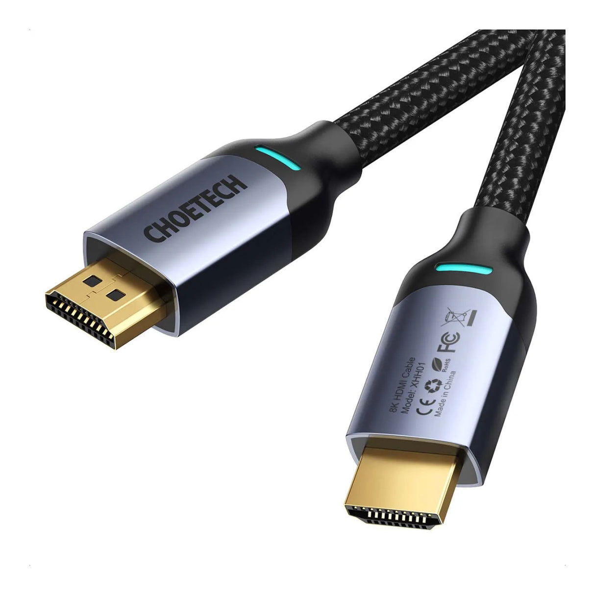 Choetech 8K HDMI 2.1 Male to Male Braided Cable 2m 01.02.04.XHH01-BK