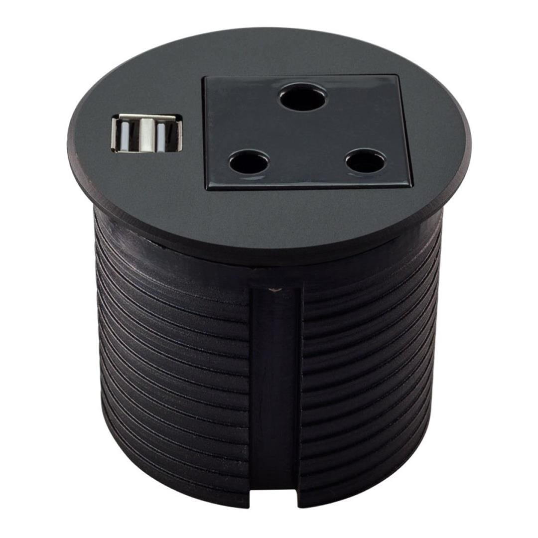 LinkQnet 90mm Power Desktop Grommet Black 06ZMDSPLASUSB0.0