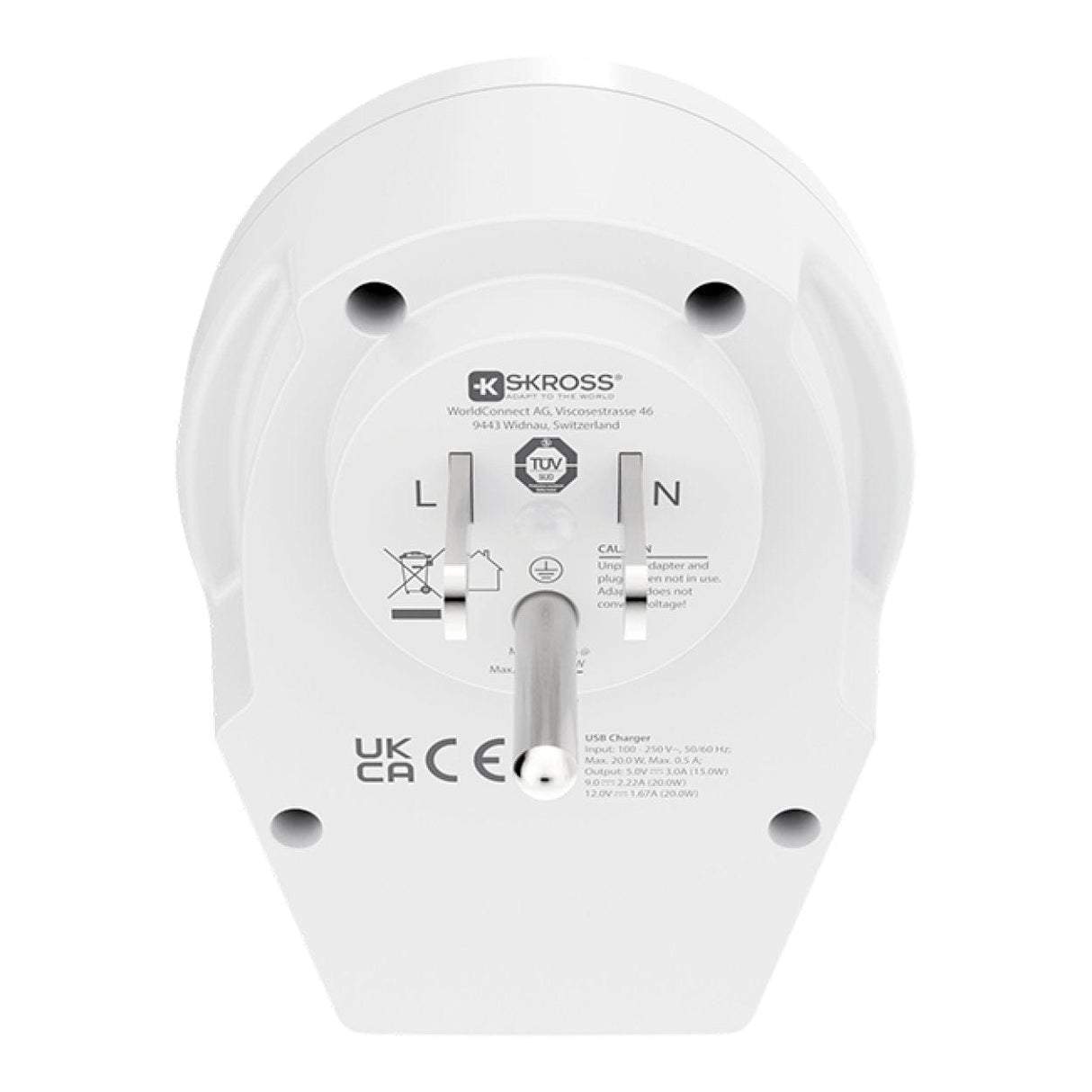 Skross C20PD World to USA USB Adapter Plug 1.500292