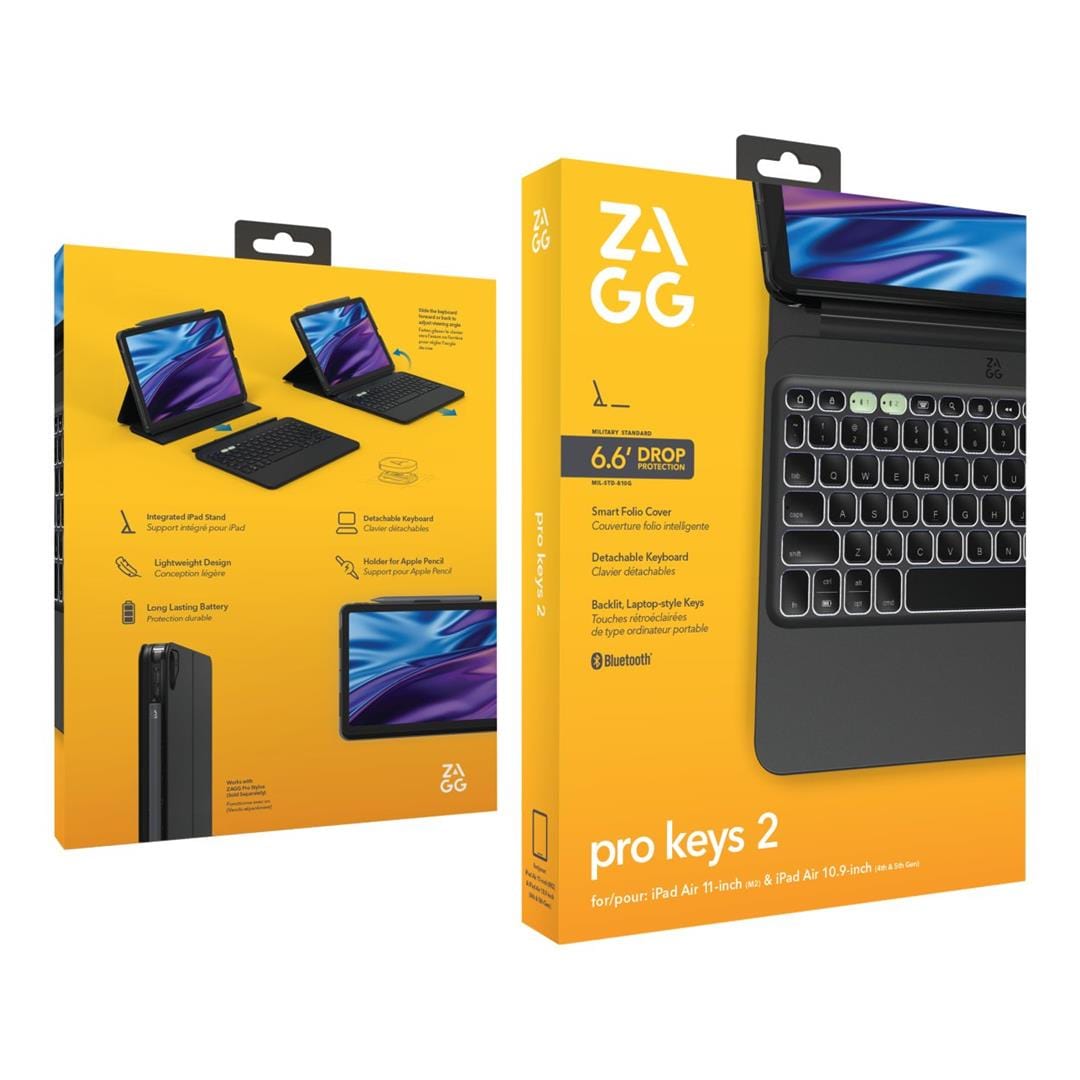 ZAGG Pro Keys 2 Bluetooth Mobile Workstation for 11-inch iPad Air M3/M2 Black 103414639
