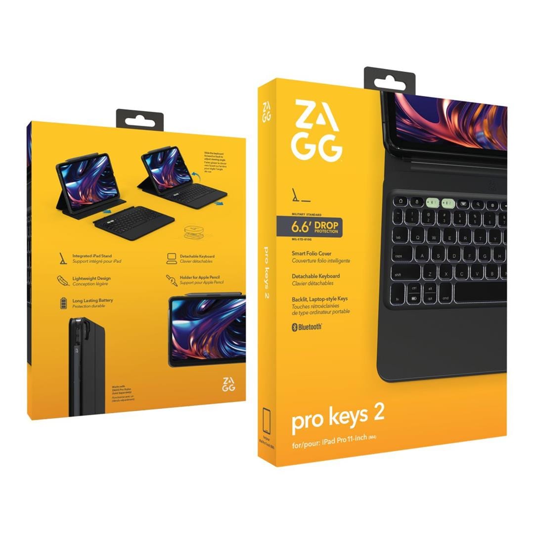 ZAGG Pro Keys 2 Bluetooth Mobile Workstation for 11-inch iPad Pro M4 Black 103414663