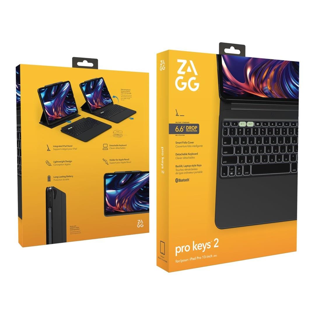 ZAGG Pro Keys 2 Bluetooth Mobile Workstation for 13-inch iPad Pro M4 Black 103414675