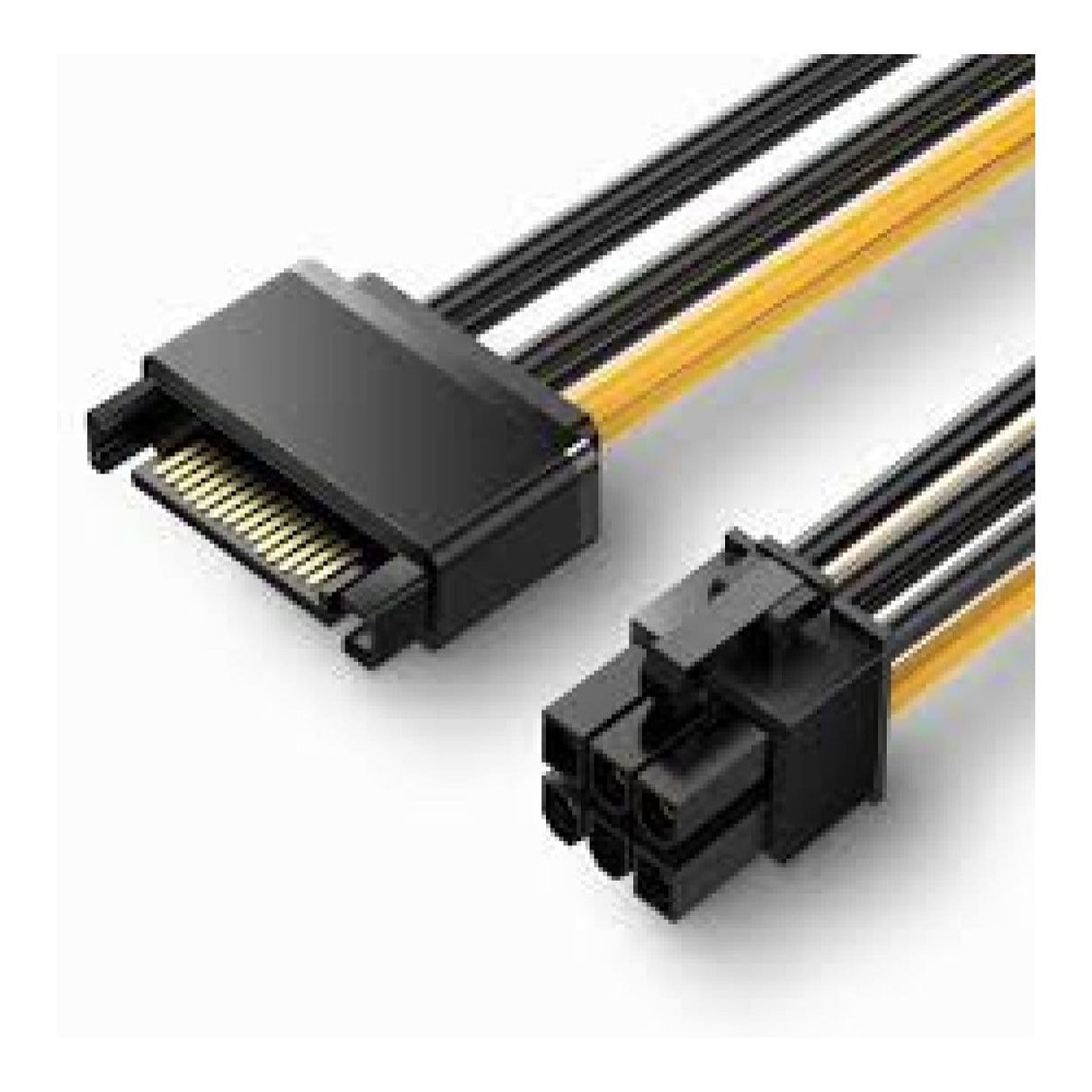 Ugreen SATA 15-pin to 6-pin PCI-E Power Cable Black and Yellow 10635