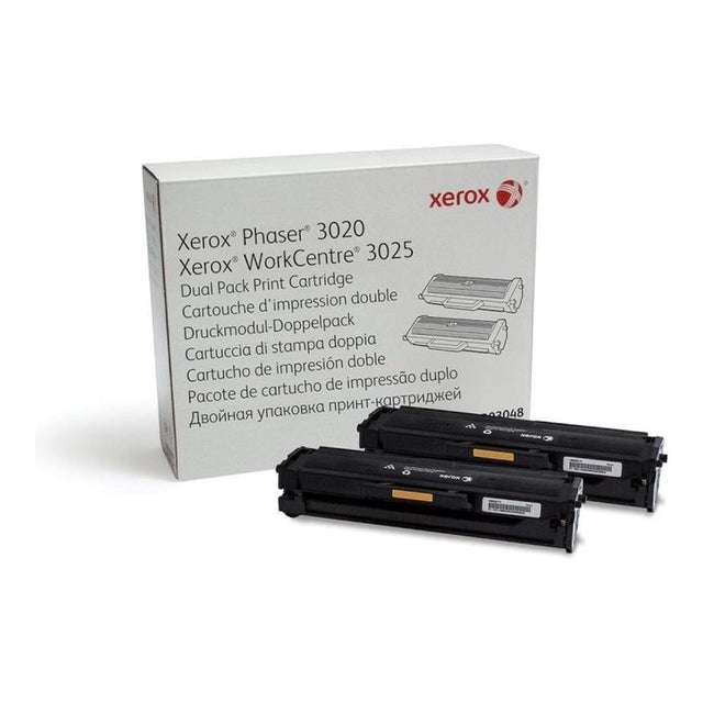 Xerox Black Toner Cartridge 3,000 Pages Original 106R03048 Dual-pack