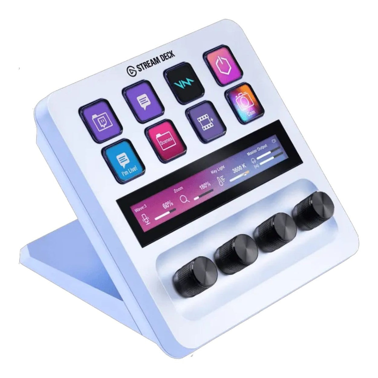 Elgato Stream Deck plus 8-Key LCD USB Studio Controller Keyboard - White 10GBD9911