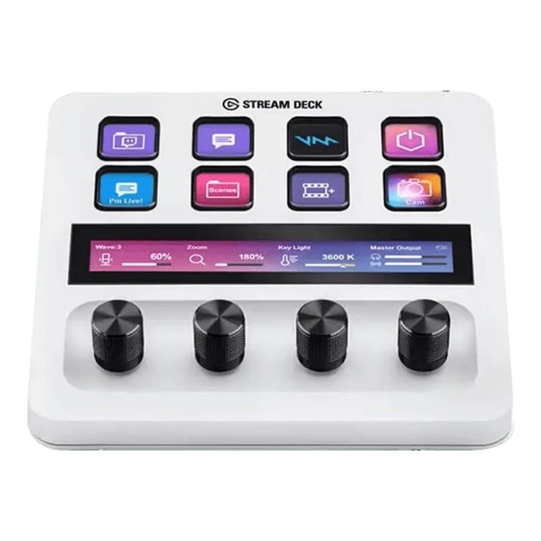 Elgato Stream Deck plus 8-Key LCD USB Studio Controller Keyboard - White 10GBD9911