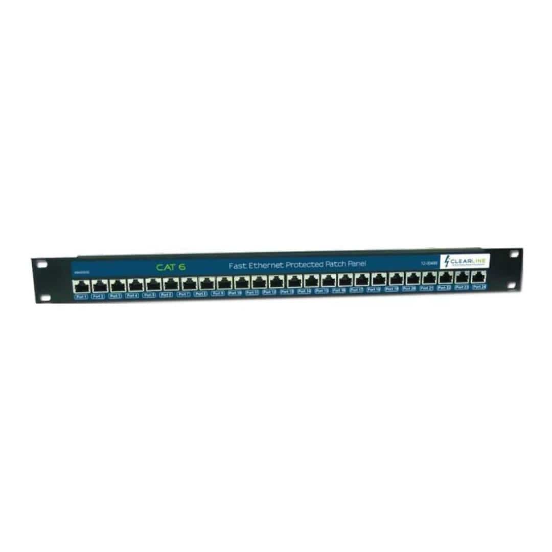 Clearline Clear Line 24-port Gigabit Rackmount PoE Surge Arrestor CAT 6 Patch Panel 12-00986