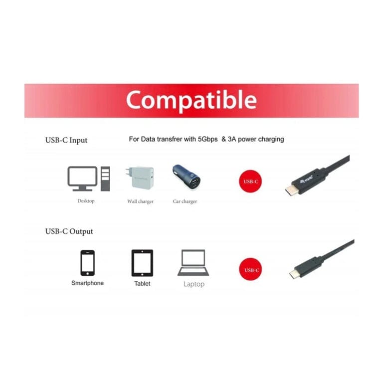 Equip USB-C Male to USB-C Male 2m Charging Cable 128347
