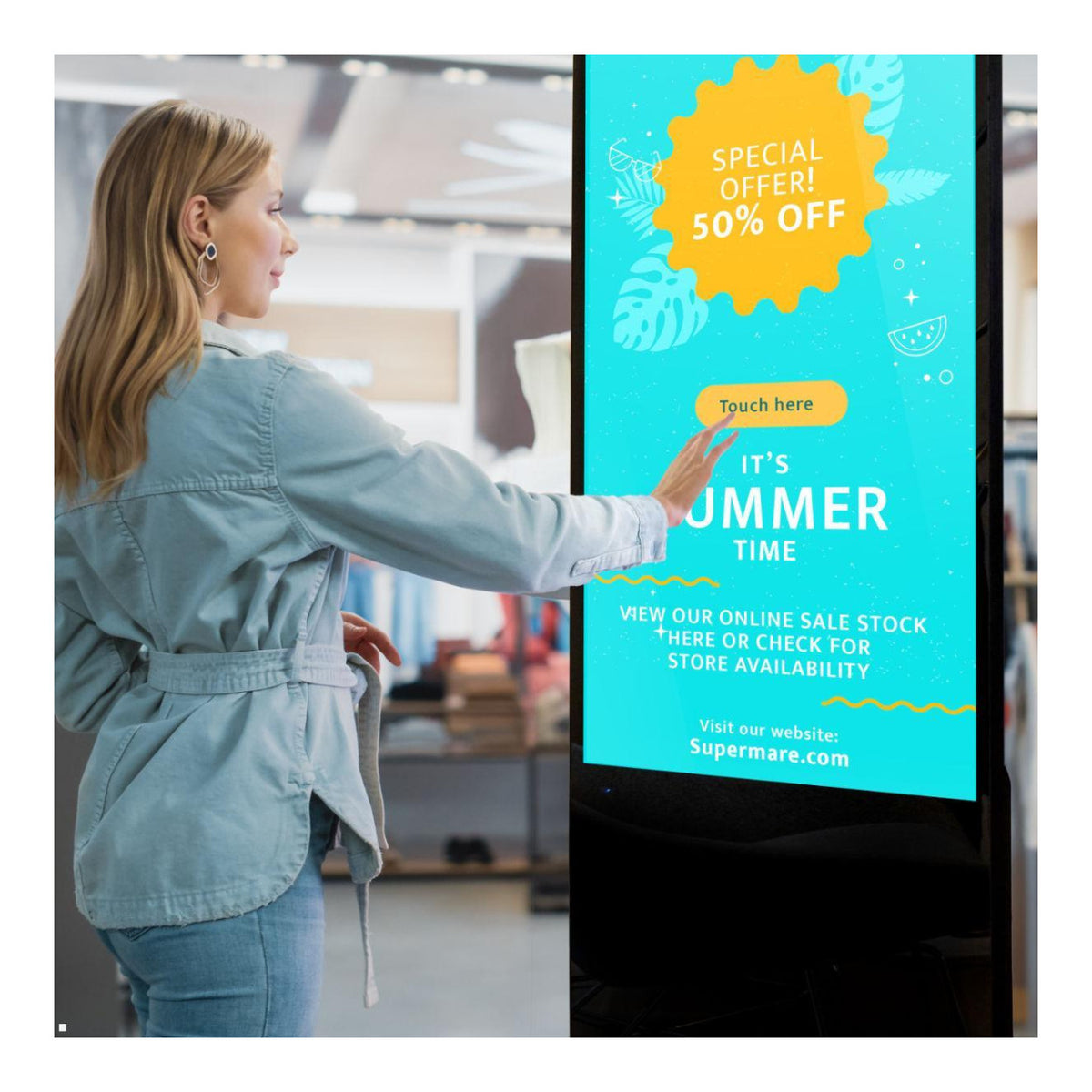 Clevertouch CL Touch Totem 65-inch Capacitive Touch Display Kiosk 12965CLTOUCHTOTEM