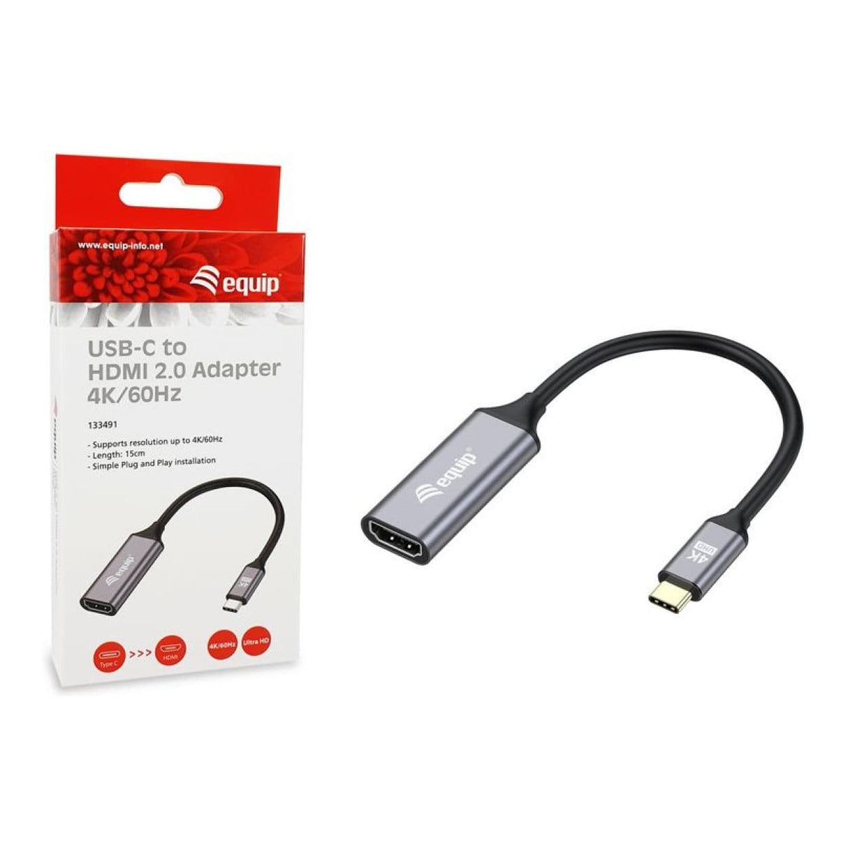 Equip USB-C to HDMI 2.0 4K 60Hz Adapter 133491
