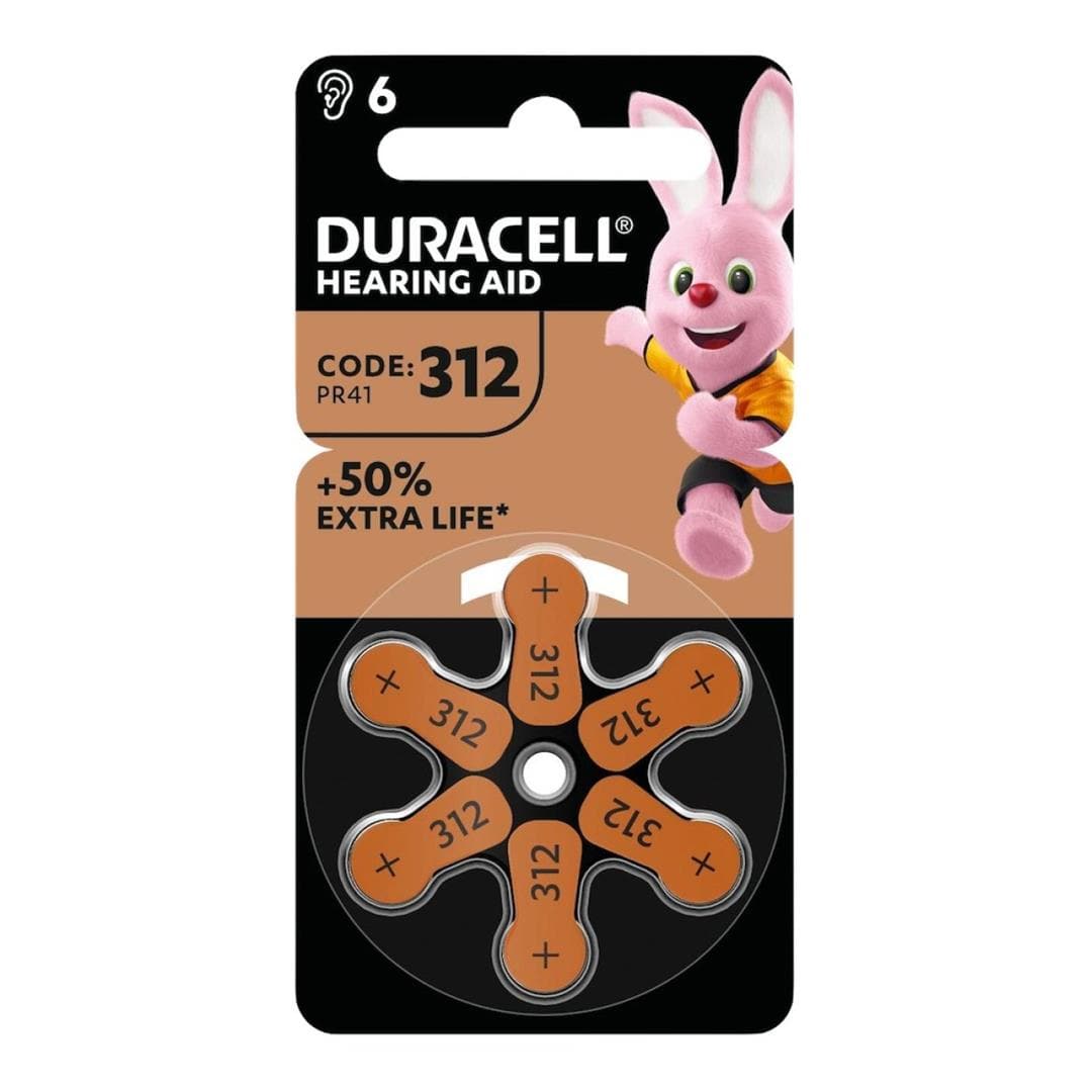 Duracell Hearing Aid Battery 312 6-pack x10 167254