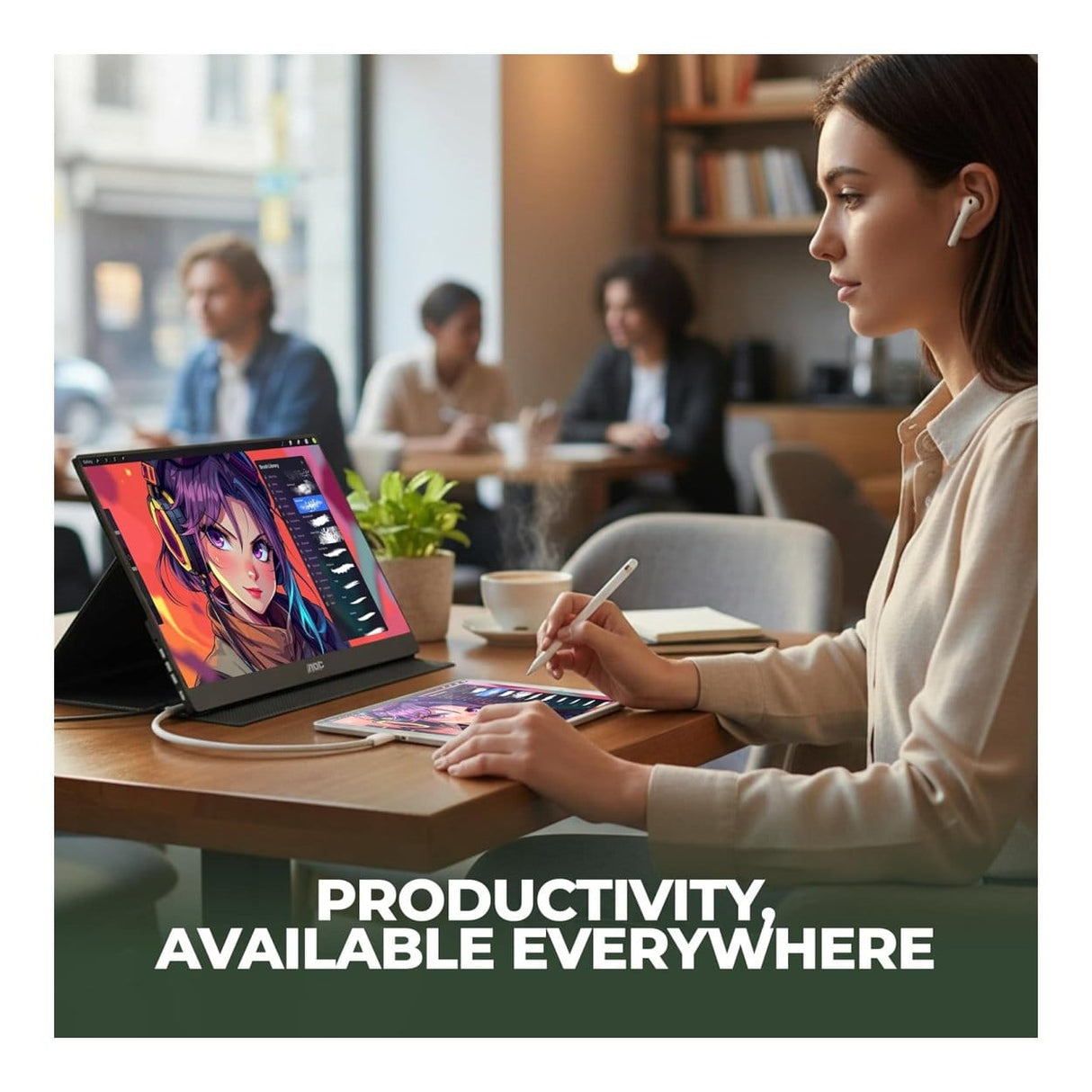 AOC 16T20 15.6-inch FHD 1920 x 1080p 16:9 60Hz 20ms LED IPS Portable Monitor