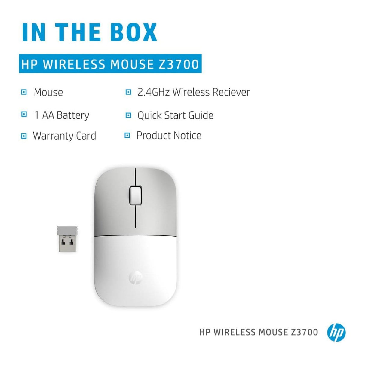 HP Z3700 Wireless Mouse Ceramic White 171D8AA