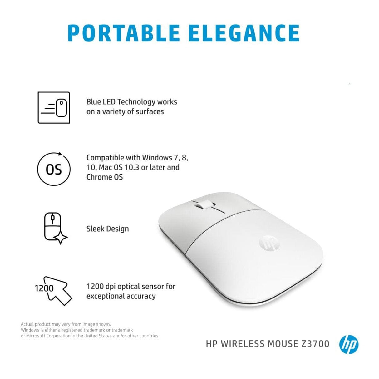 HP Z3700 Wireless Mouse Ceramic White 171D8AA