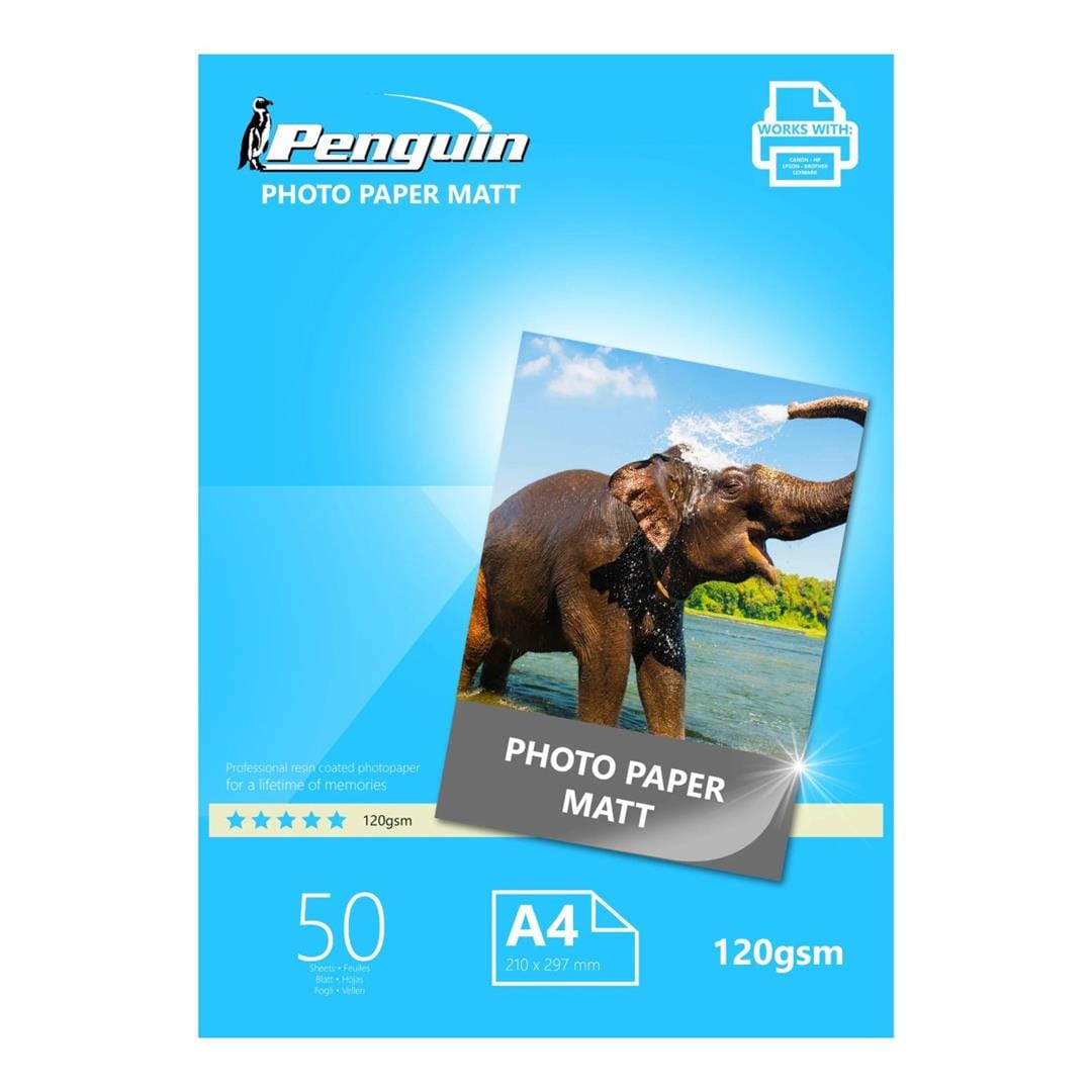 Penguin Inkjet A4 Matt Photo Paper 120gsm 50-sheets 17402005