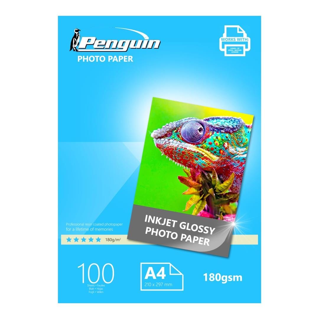 Penguin A4 Glossy Inkjet Photo Paper 100-sheet 2-pack 17402012B