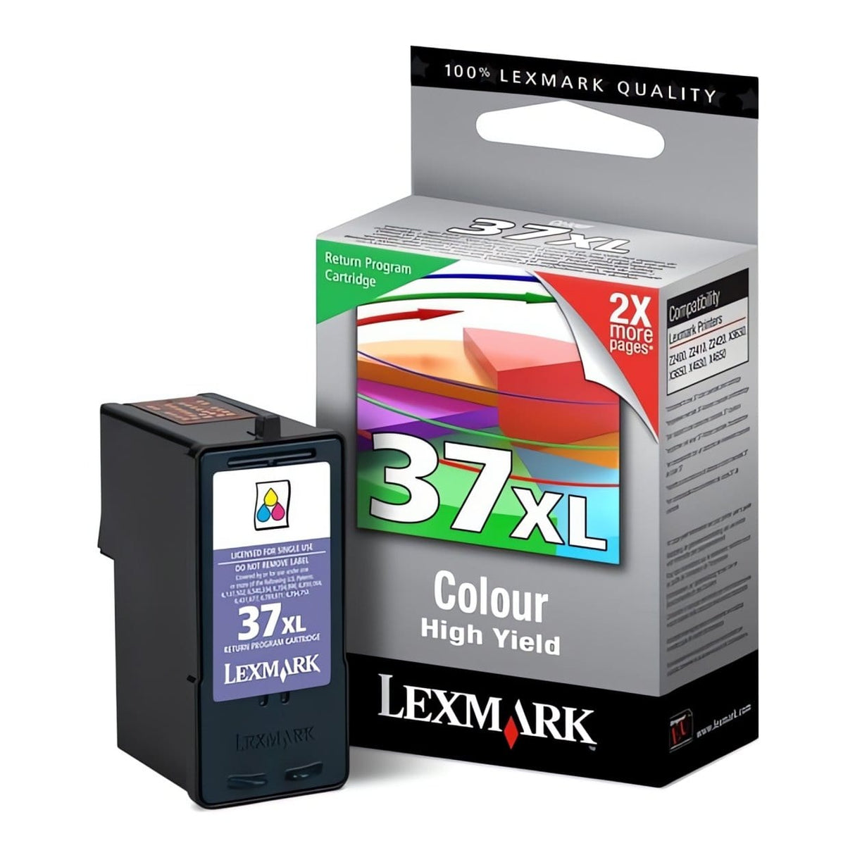 Lexmark 37XL Tri-Colour Printer Ink Cartridge Original 18C2180BP Single-pack