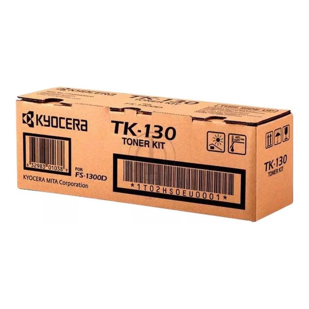 Kyocera TK-130K Black Toner Cartridge 7,200 Pages Original 1T02HS0EUC Single-pack