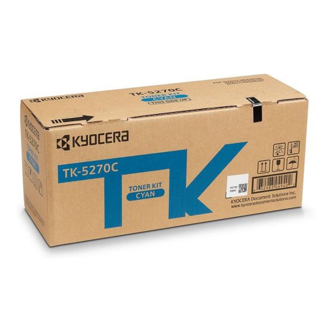 Kyocera TK-5270C Cyan Toner Cartridge 6,000 Pages Original 1T02TVCNL0 Single-pack