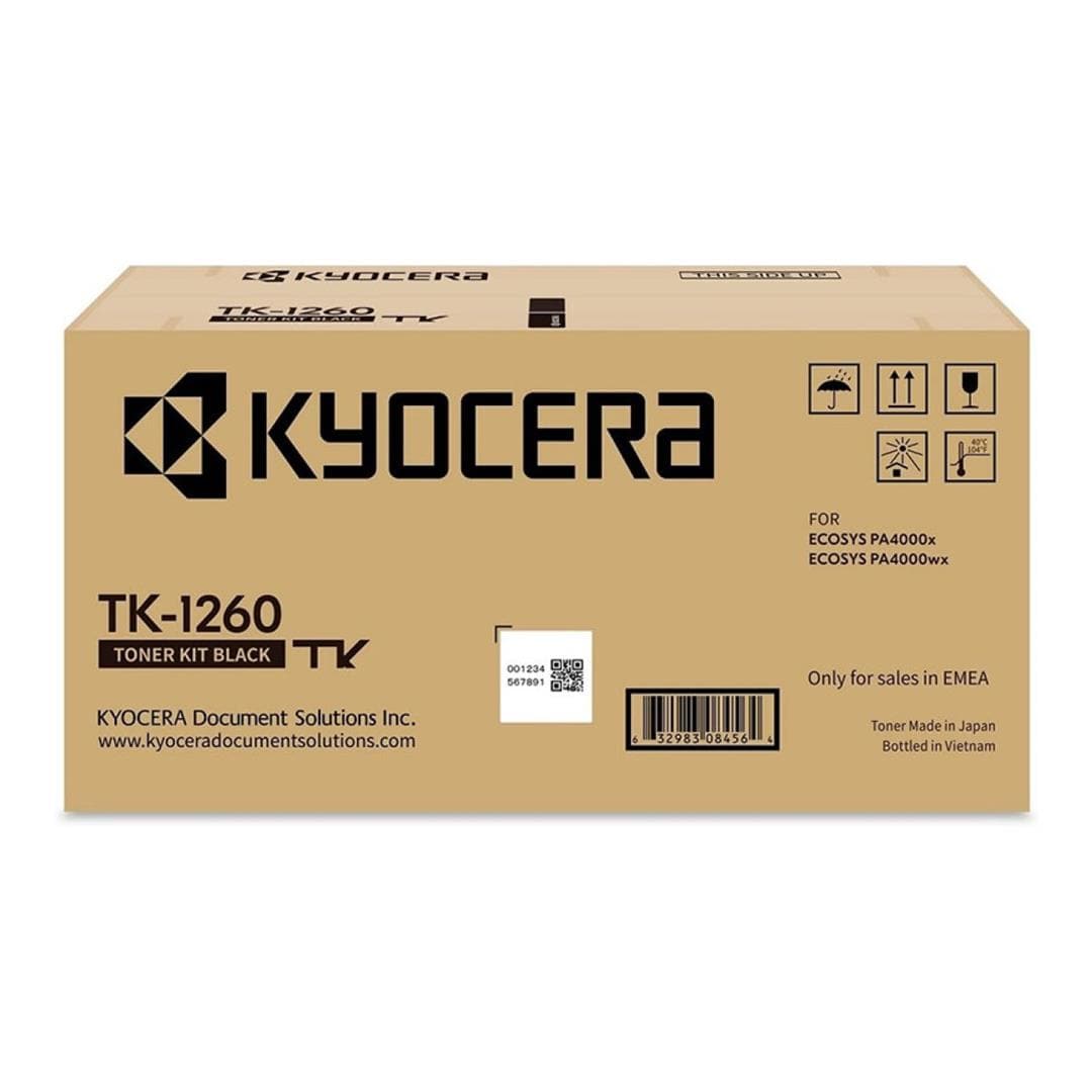Kyocera TK-1260 Black Toner Cartridge 10,000 pages Original 1T0C150NL0 Single-pack