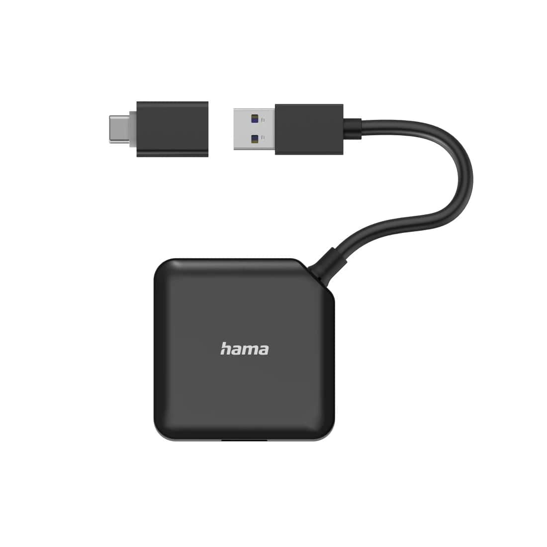 Hama USB 3.2 Gen 1 Type-A + Type-C 5000 Mbit/s Interface Hub Black 200116