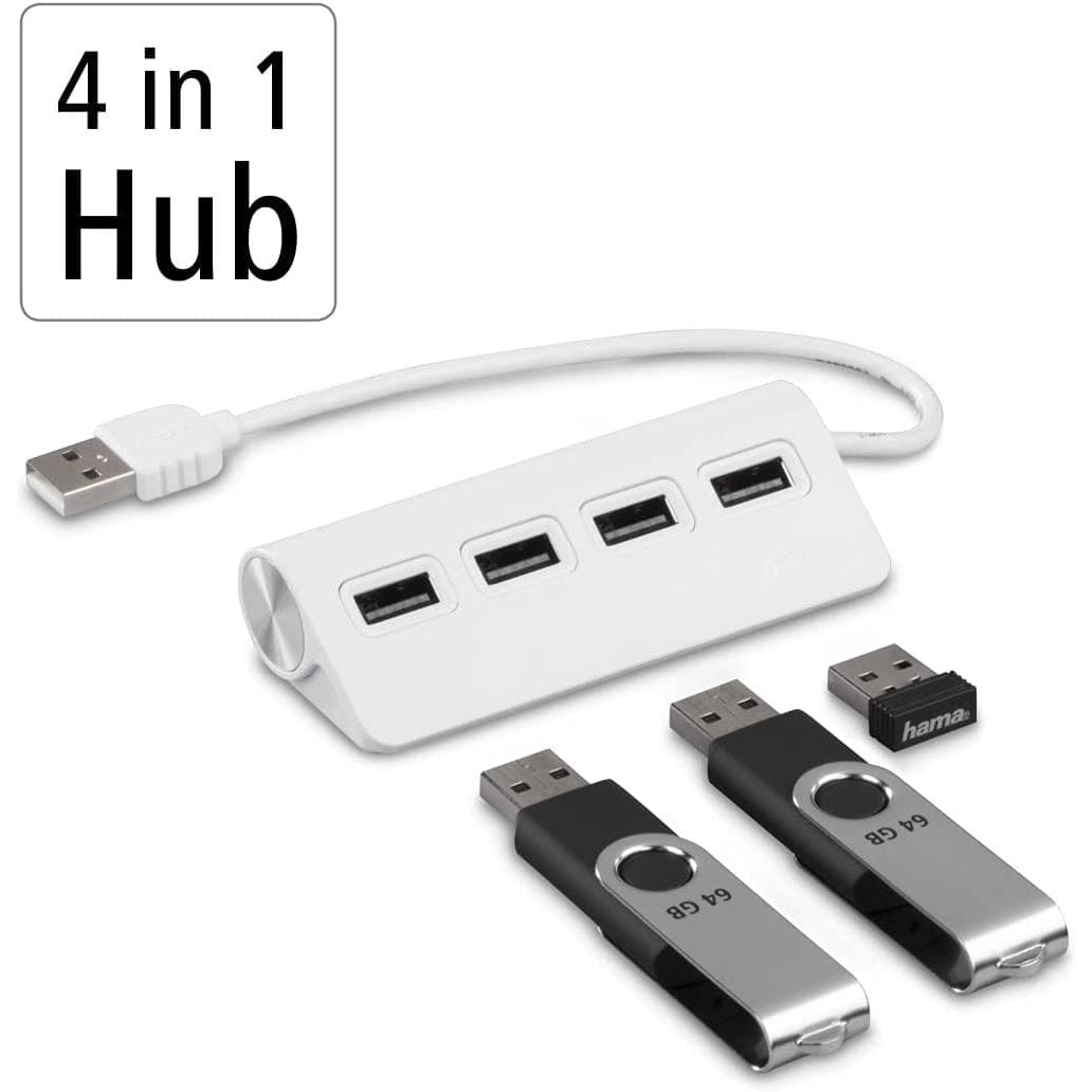 Hama USB 2.0 480 Mbit/s Interface Hub White 200120