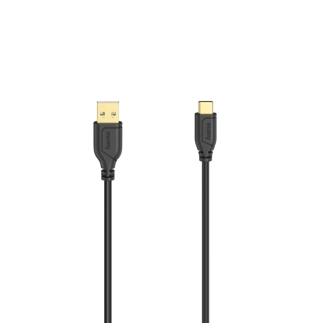 Hama Flexi Slim 0.75m USB 2.0 USB A USB-C Cable Black 200634