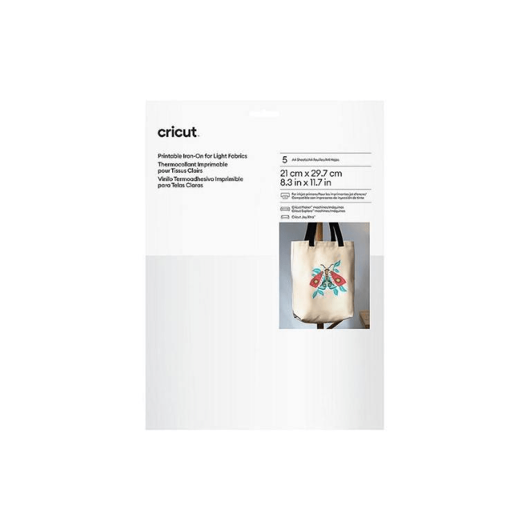 Cricut Printable Iron-On for Light Fabrics 21x29.7cm A4 5-sheets 2010393