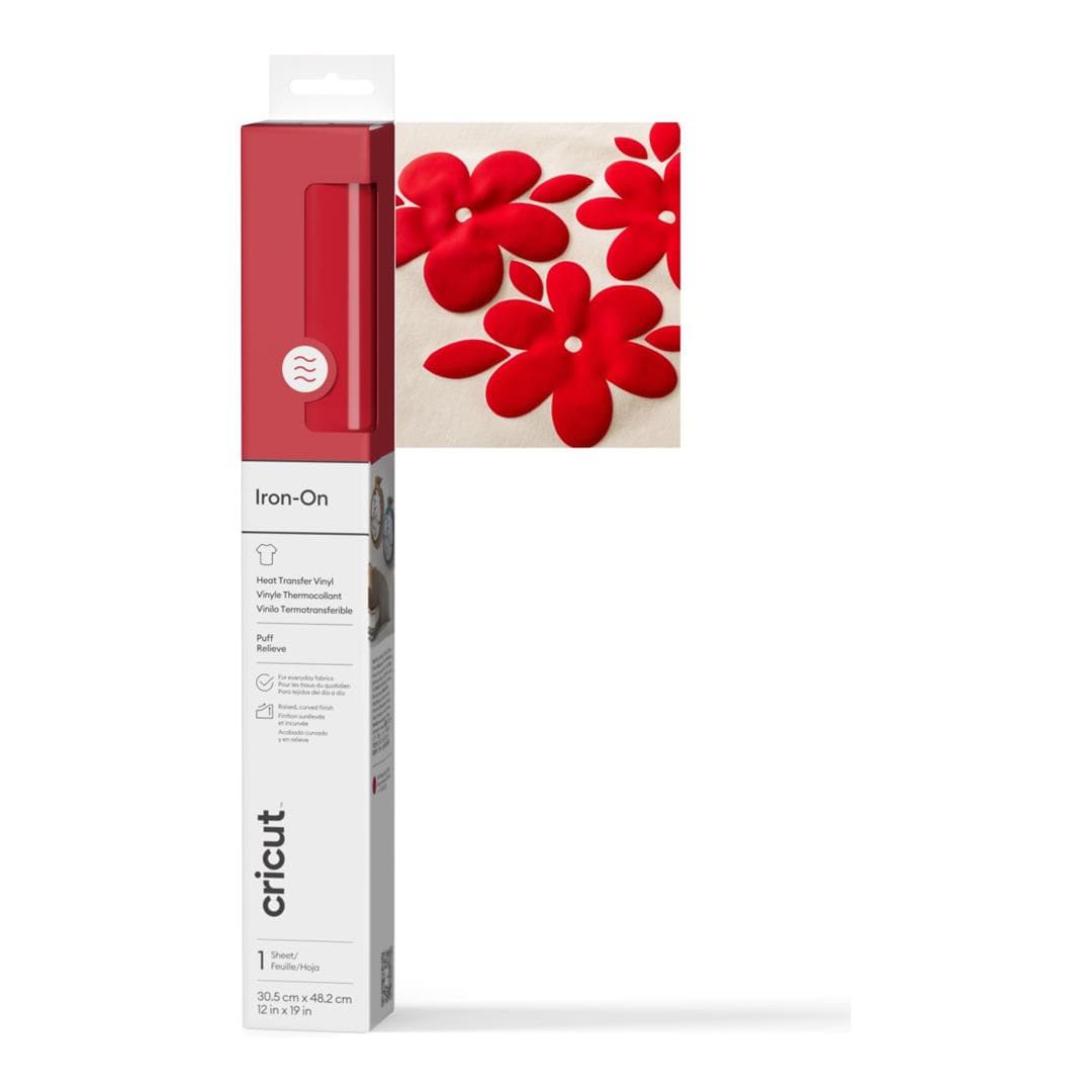 Cricut Puff Iron-On Vinyl 30.5x48.3cm 1-sheet Red 2011773