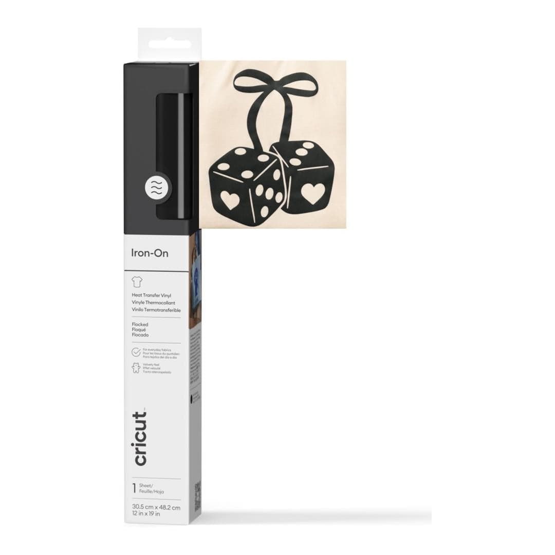 Cricut Flocked Iron-On Vinyl 30.5x48.3cm 1-sheet Black 2011788