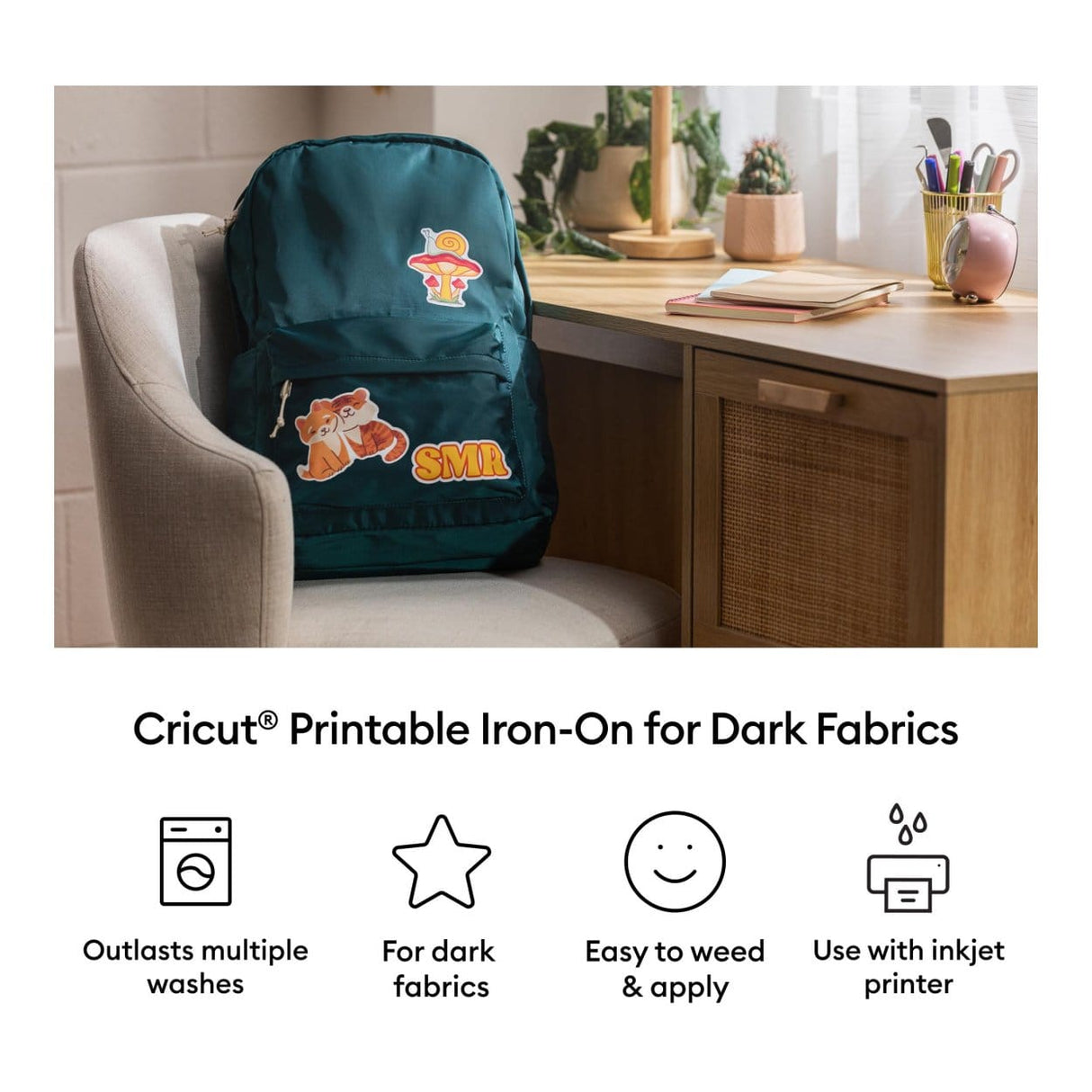 Cricut Printable Iron-On Vinyl for Dark Fabrics 21x29.7cm 3-sheet 2011838