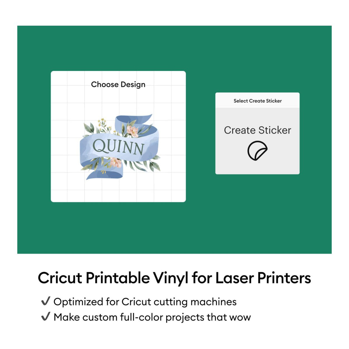 Cricut Printable Vinyl for Laser Printer White A4 25-pack 2012649