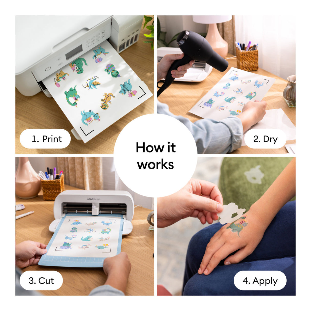Cricut Printable Temporary Tattoo Sheets A4 21.6x 7.9cm 8-sheet Transparent 2012652