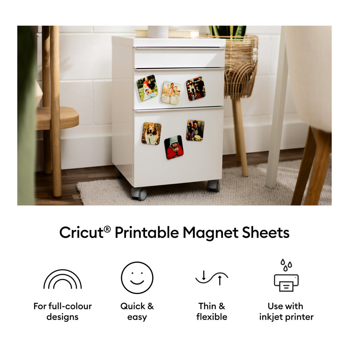 Cricut Printable Magnet Sheets A4 21.6x27.9cm 8-sheet White 2012657