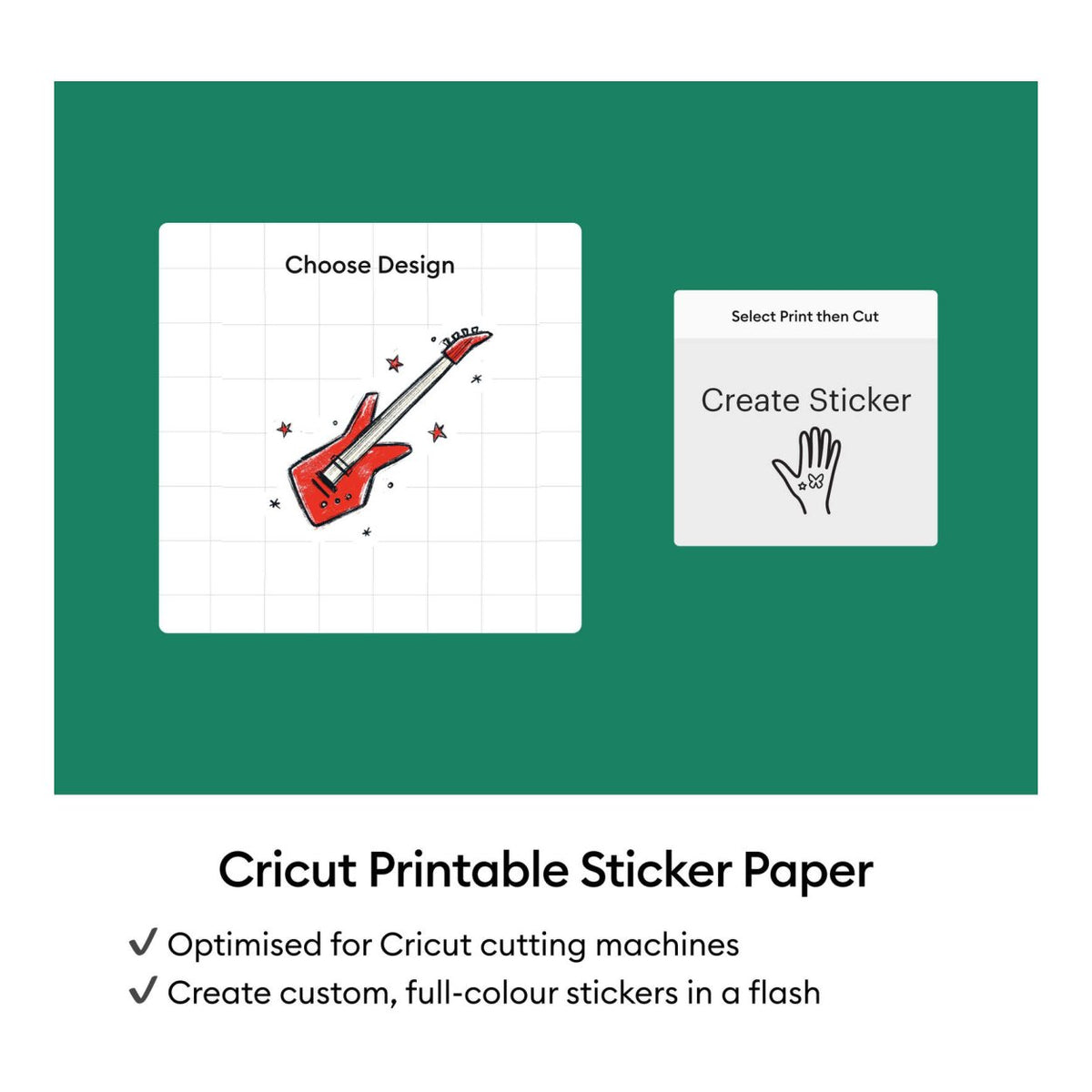 Cricut Printable Sticker Paper for Laser Printers White A4 25-pack 2012666