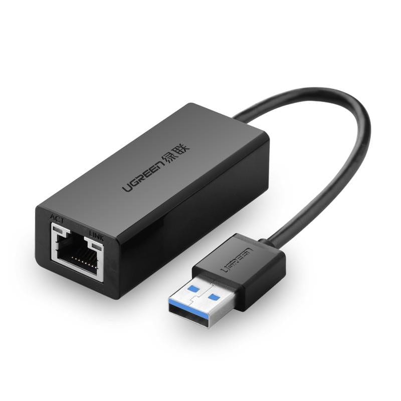 Ugreen USB-A Male to RJ45 Gigabit Ethernet Female Adapter Black 20256