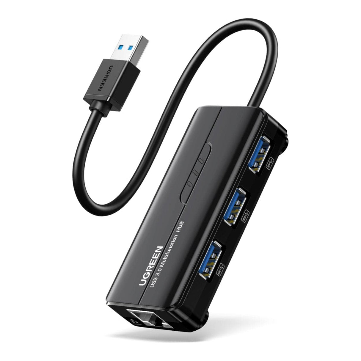 Ugreen USB-A Male to Ethernet Adapter with 3-port USB Hub Black 20265