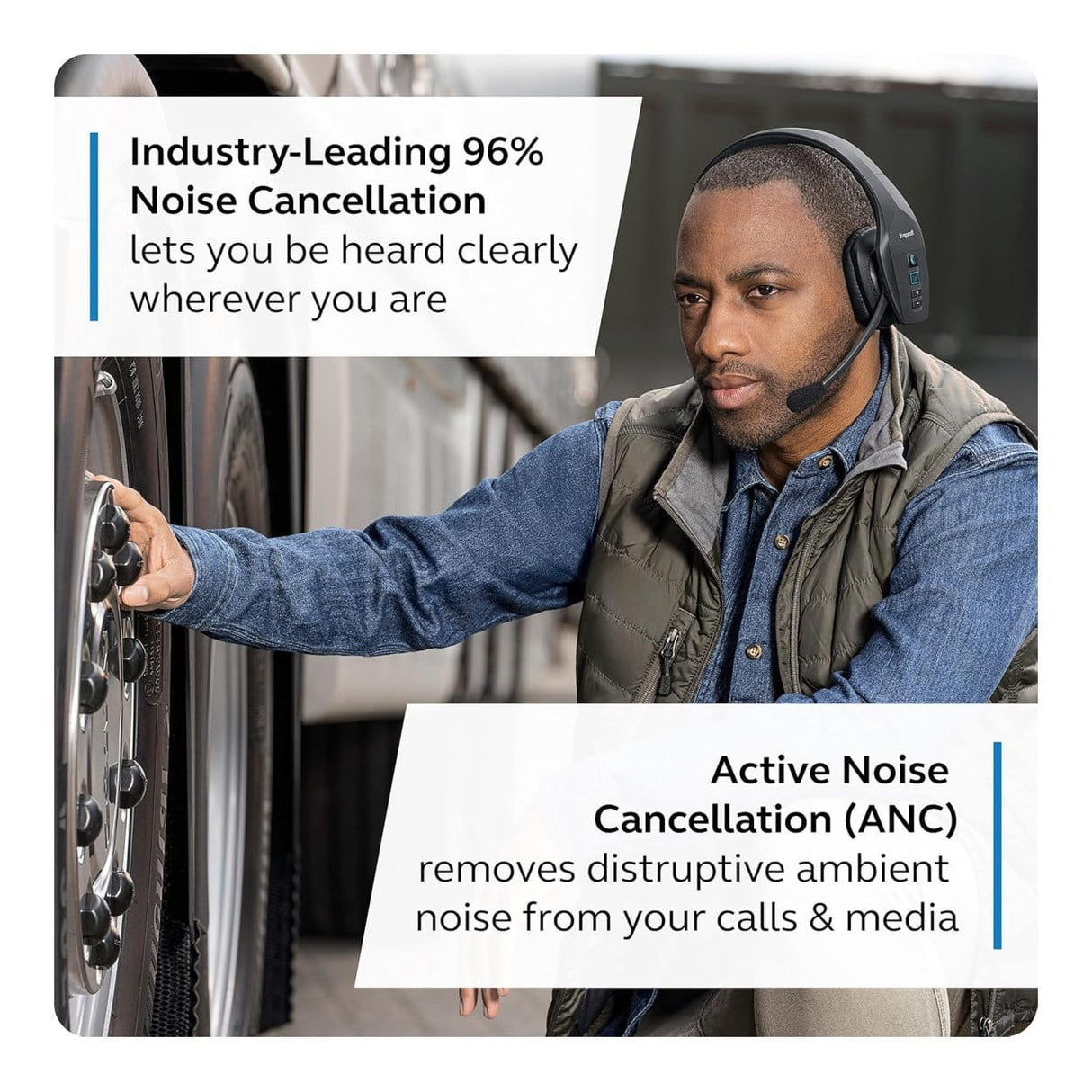 BlueParrott B650-XT Noise Cancelling Mono Wireless Headset 204340
