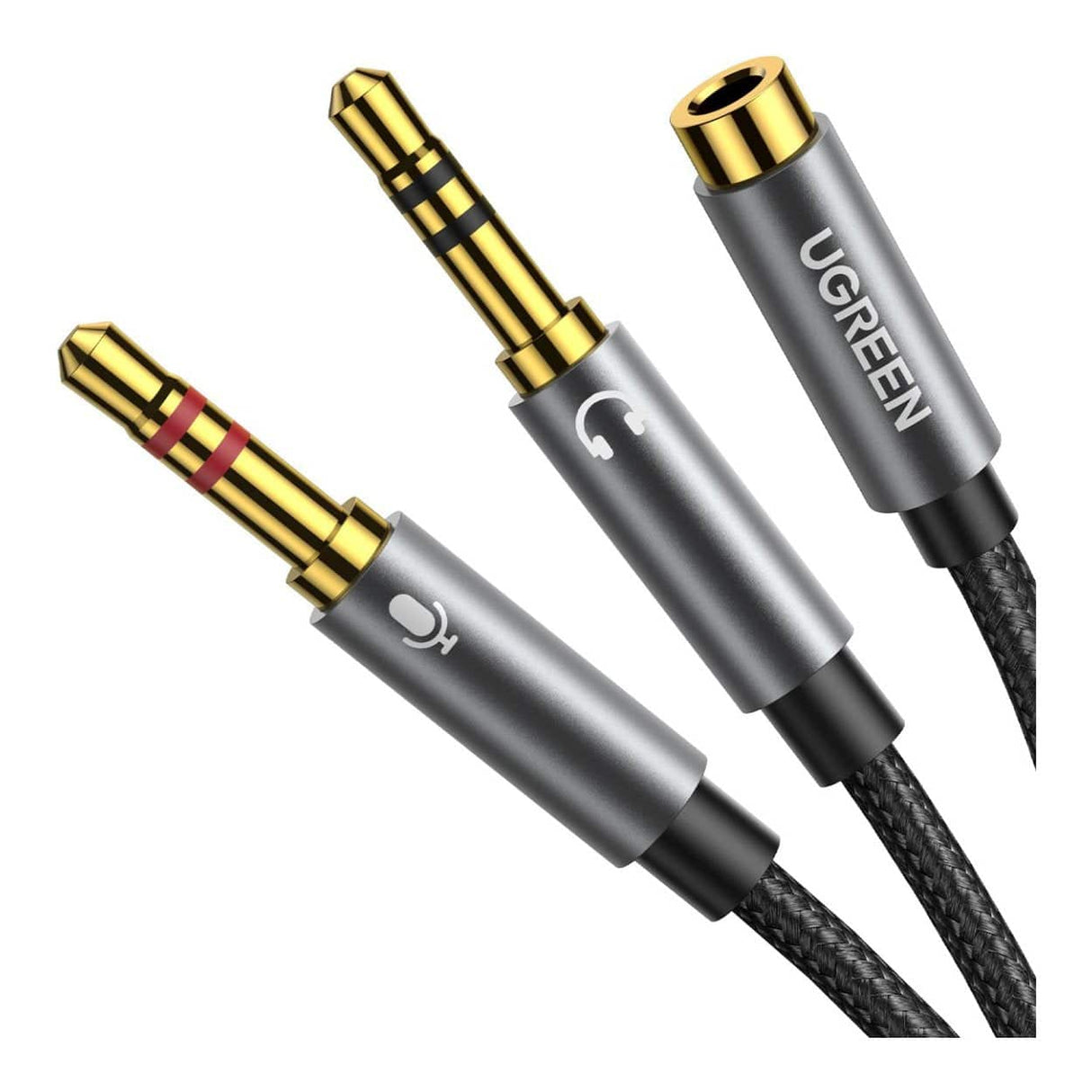 Ugreen 20cm UV140 AUX 3.5mm Audio Splitter Cable Black and Grey 20899