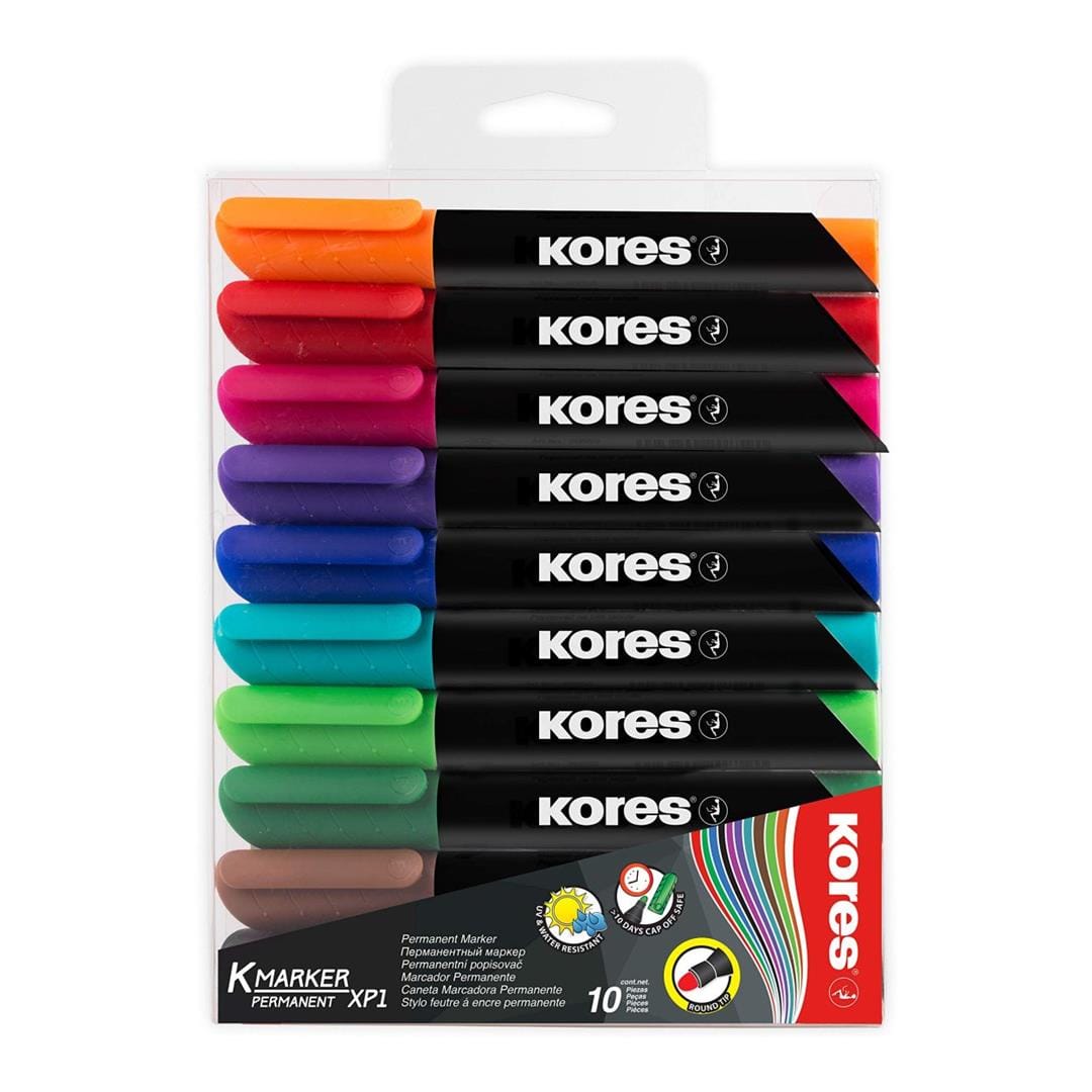 Kores K-Marker XP1 Bullet Tip Permanent Marker 10-pack 20900