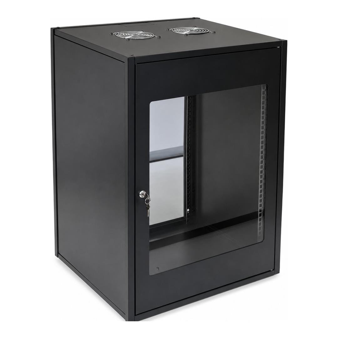 RCT Cabinet WallMount PC 20U 600Wx450D Glass Door 50kg load RCT-20U-AP420U.GLA.B.PC