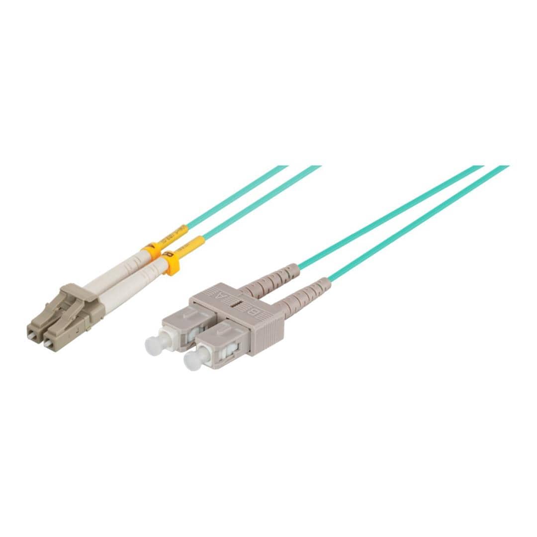 Premium Line 50m Fibre Patch Lead Duplex Multimode (50/125) OM3 LC to SC Rugged Cable 2148695003