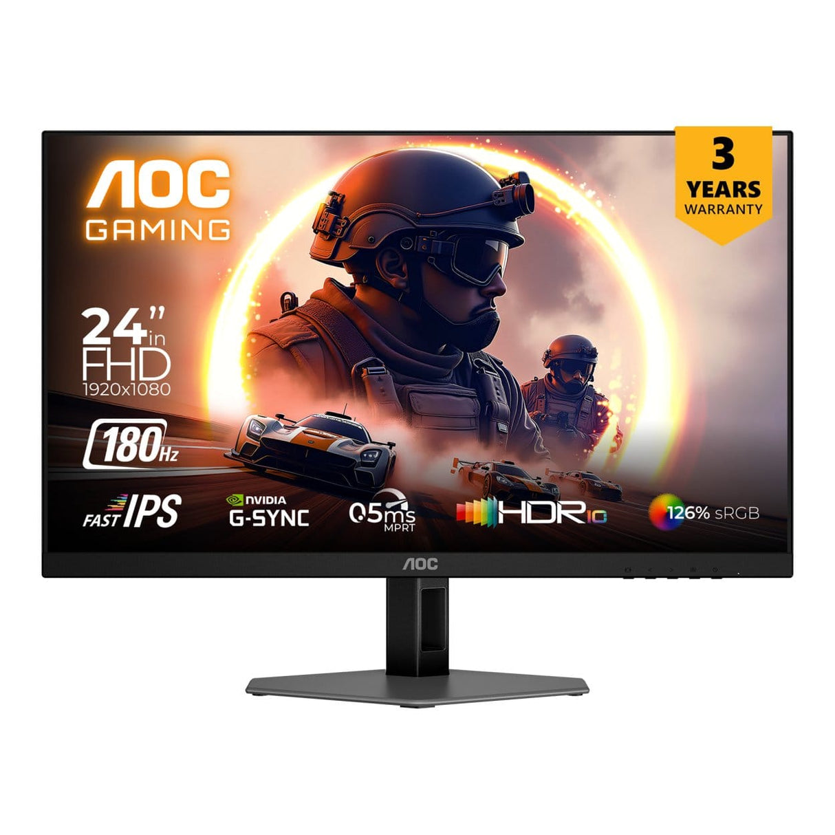 AOC 24G4E 23.8-inch 1920 x 1080p FHD 16:9 180Hz 0.5ms LED IPS Gaming Monitor