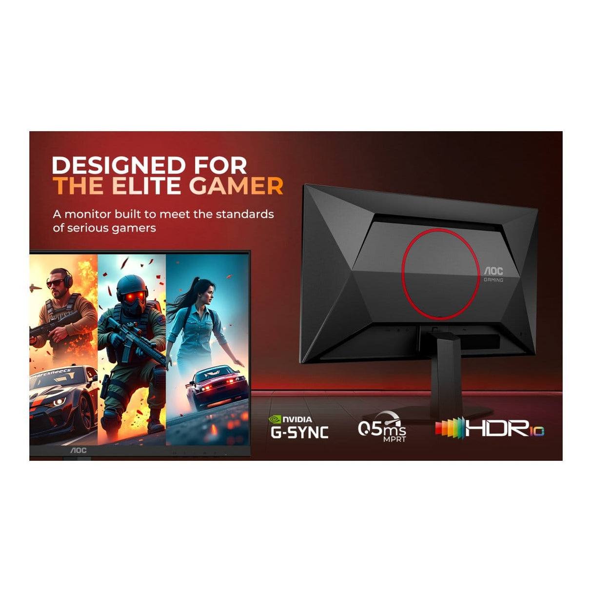 AOC 24G4E 23.8-inch 1920 x 1080p FHD 16:9 180Hz 0.5ms LED IPS Gaming Monitor