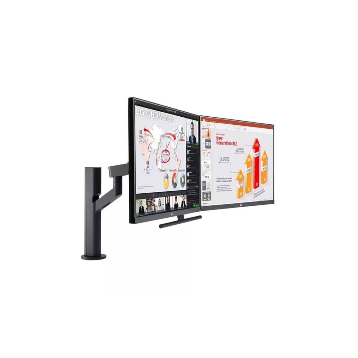LG 27QP88D-B2 27-inch 2560 x 1440p QHD 16:9 5ms 75hz IPS LED Dual Monitor
