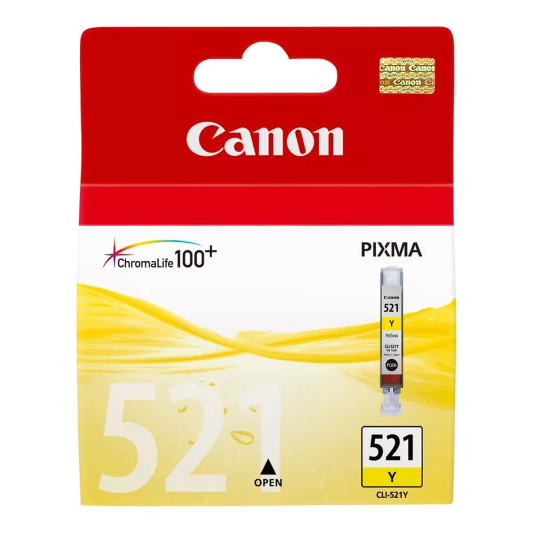 Canon CLI-521Y Yellow Printer Ink Cartridge Original 2936B004 Single-pack