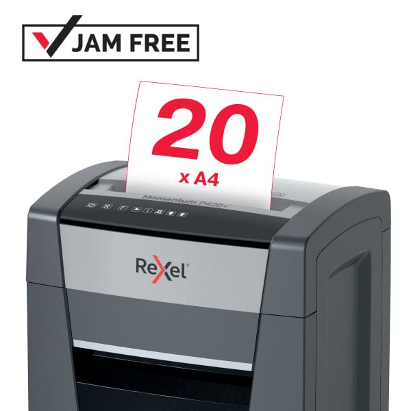 Rexel Momentum P420+ Jam Free Cross Cut Paper Shredder 301087