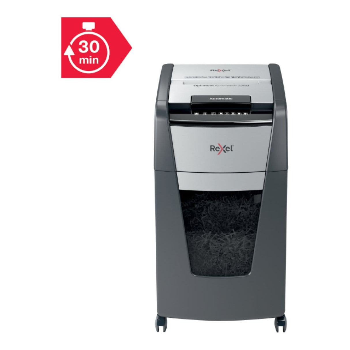 Rexel Optimum AutoFeed+ 225M Automatic Micro Cut P4 Paper Shredder 301450