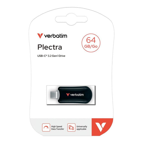 Verbatim Plectra 64GB USB-C Flash Drive Black 30224
