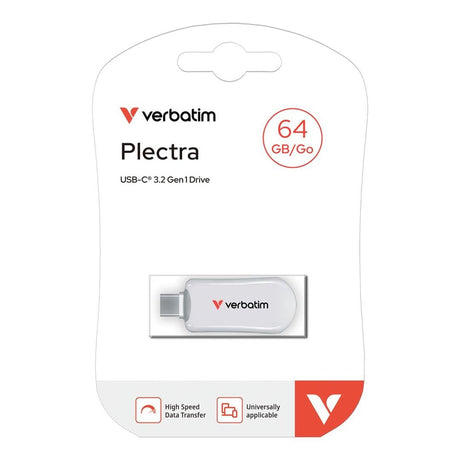 Verbatim Plectra 64GB USB-C Flash Drive White 30228